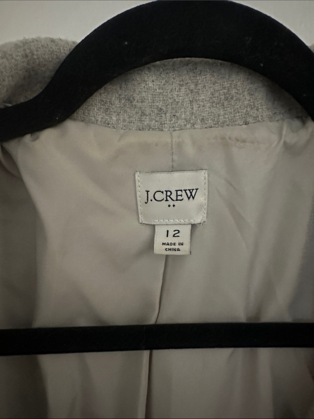 J. Crew Light Gray Wool Blend Peacoat with Shawl Collar - Picture 2 of 9